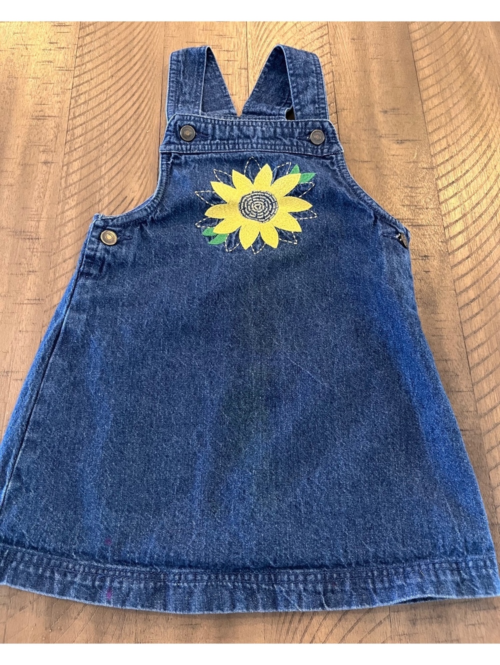 Cynthia Rowley Sunflower Overall Denim Dress 4T